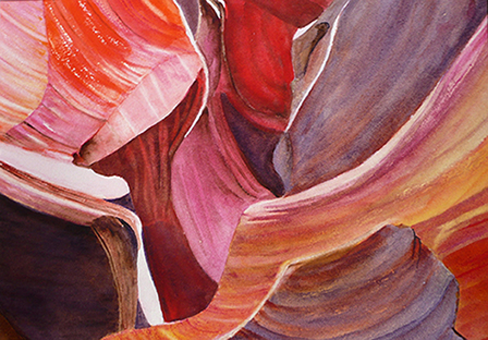 <i>Rose du désert </i><br />aquarelle sur papier Arches, 2010, 28 x 38 cm<br />collection privée