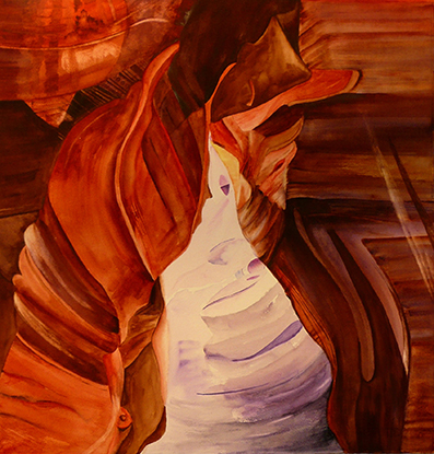 <i>Dans l'Atacama </i><br />aquarelle sur papier Arches,  2010, 56 x 56 cm<br />collection privée